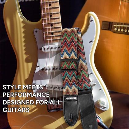 Imagem de Pulseira de guitarra Amumu Chevron MultiColor para acústica e Elétrica