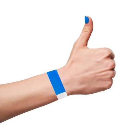 Imagem de Pulseira de Identificação Sintética Azul Fluor - Pacote com 50