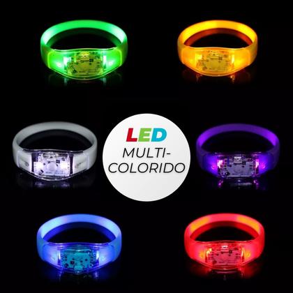 Imagem de Pulseira De Led Pisca Ativada Por Som Conforme Batida Da Musica Festa Casamento Balada