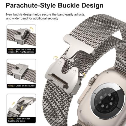 Imagem de Pulseira de malha milanesa Wewatri Ultra 2/Ultra para Apple Watch