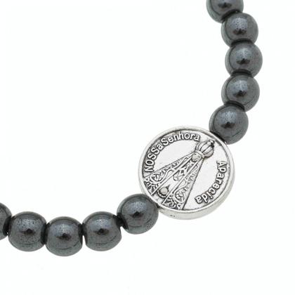Imagem de Pulseira de Nossa Senhora Aparecida em Hematita