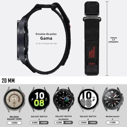 Imagem de Pulseira de Nylon 20mm/22mm para Samsung Galaxy Watch 6/5/4/Classic/Gear S3 e Huawei GT 4/3/2