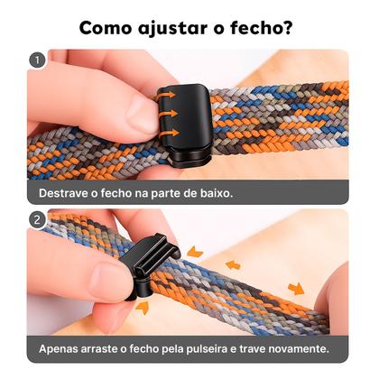 Imagem de Pulseira de Nylon Trançado Fecho Deployant para Applewatch