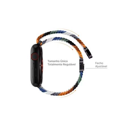 Imagem de Pulseira de Nylon Trançado Fecho Deployant para Applewatch