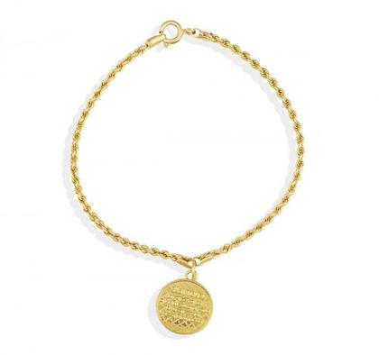 Imagem de Pulseira de Ouro 18K COM MEDALHA 18cm