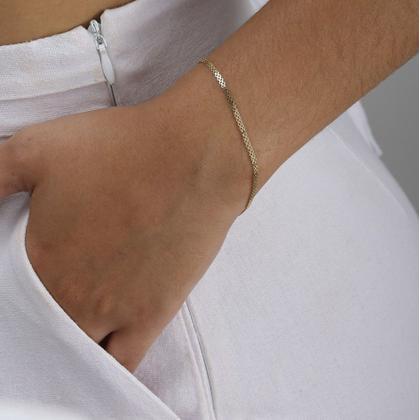 Imagem de Pulseira De Ouro 18k Feminina Bismark Maciça