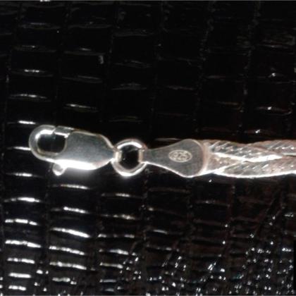 Imagem de Pulseira De Prata 925 Feminina Trançada Italiana 3 Fios 18cm