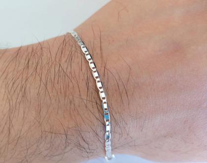 Imagem de Pulseira De Prata 925 Italiana Masculina Piastrine