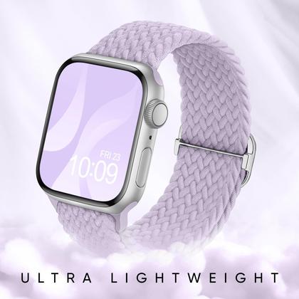 Imagem de Pulseira de relógio Adorique Braided Stretchy Solo Loop, pacote com 8, 40-49 mm