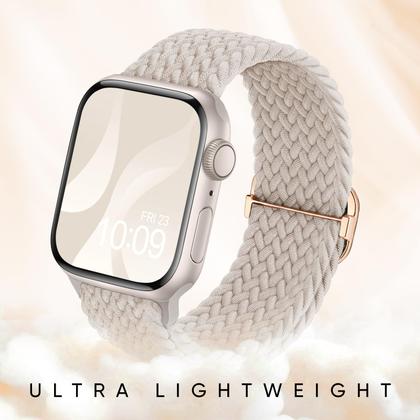 Imagem de Pulseira de relógio Adorique Braided Stretchy Solo Loop, pacote com 8, 40-49 mm