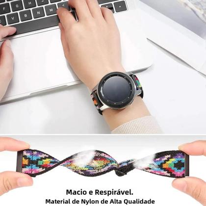 Imagem de Pulseira De Relógio Ajustável De Nylon Elástico 20mm 22mm Para Samsung Galaxy Watch
