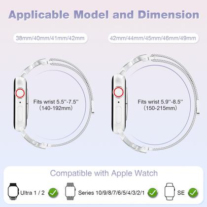 Imagem de Pulseira de relógio BRG Thin Mesh Loop em aço inoxidável 40 mm 41 mm