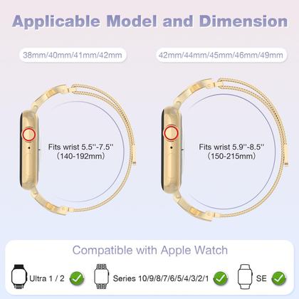 Imagem de Pulseira de relógio BRG Thin Mesh Loop em aço inoxidável 40 mm 41 mm