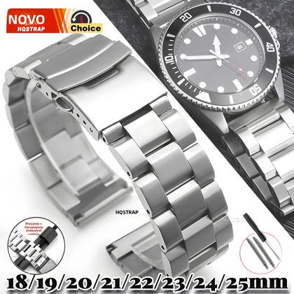 Imagem de Pulseira De Relógio De Luxo Masculina Em Aço Inoxidável, Correia Universal De 18-25mm Para Seiko