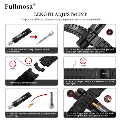 Imagem de Pulseira de relógio Fullmosa em aço inoxidável de 20 mm para Samsung Galaxy