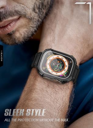 Imagem de Pulseira de relógio i-Blason Ultra 2 para Apple Watch 49 mm com estojos pretos