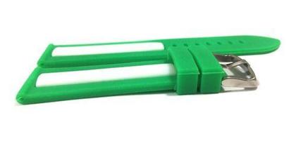 Imagem de Pulseira De Relógio Silicone Verde Com Branco 20mm 22mm Modelo 12 - Supvox