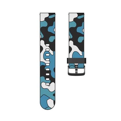Imagem de Pulseira de Silicone Camuflada compatível com Bip 3 A2172 / Bip A1608 / Bip U / Bip Lite - Azul