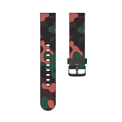 Imagem de Pulseira de Silicone Camuflada compatível com Bip 3 A2172 / Bip A1608 / Bip U / Bip Lite - Vermelho