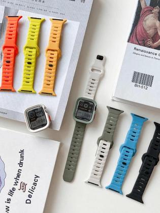 Imagem de Pulseira De Silicone Candy Para Apple Watch De 45mm 41mm Para as Séries 9 8 7 SE 6 5 4 44mm 40mm Com