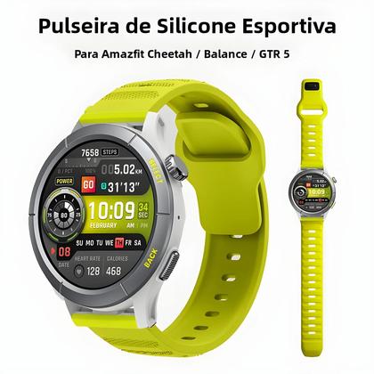 Imagem de Pulseira De Silicone De 20mm 22mm Para Amazfit GTR 2 3 4 2e Bip 5 Balance GTS 4 3 2mini Cheetah pro