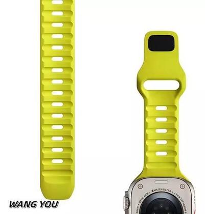 Imagem de Pulseira De Silicone Mariner Compatível Com Watch Ultra 1 2 e 3 Iwatch 10 9 8 7 6 5 4 3 2 1 Se 44mm 45mm 46mm Ultra 49mm Cor Amarelo Limão
