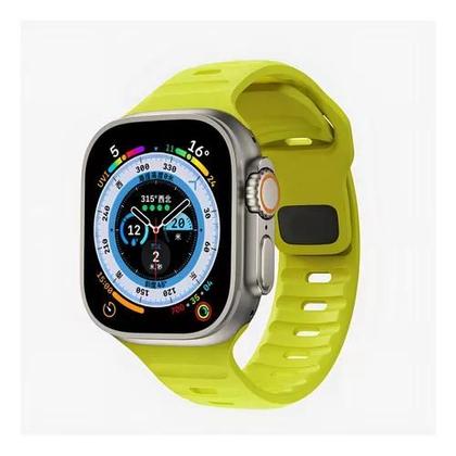 Imagem de Pulseira De Silicone Mariner Compatível Com Watch Ultra 1 2 e 3 Iwatch 10 9 8 7 6 5 4 3 2 1 Se 44mm 45mm 46mm Ultra 49mm Cor Amarelo Limão