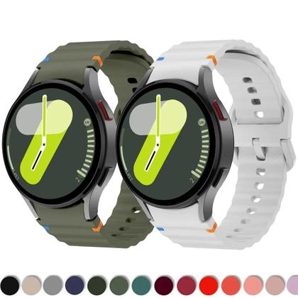 Imagem de Pulseira de Silicone para Samsung Galaxy Watch 4/5/6 Classic/7/FE - 40mm, 44mm, 43mm, 45mm e 47mm