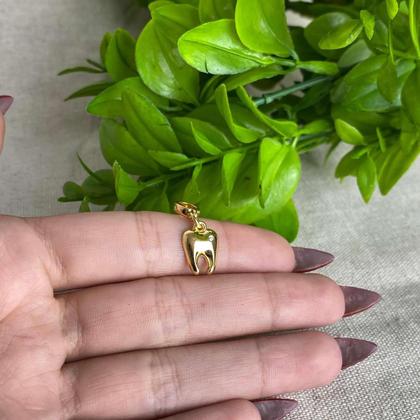 Imagem de Pulseira Dente Dentista Banhado a Ouro 18k