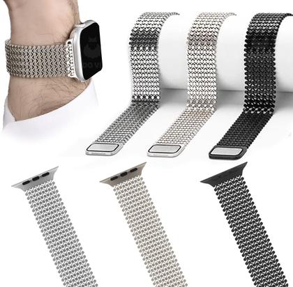 Imagem de Pulseira Dots Aço Magnética Imantada Compatível com Apple Watch