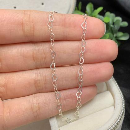 Imagem de Pulseira Elo de Coração Prata 925 Legitima Delicada Feminina