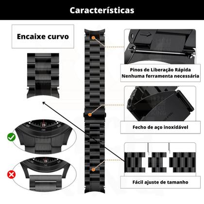 Imagem de Pulseira Elos Gomada Aço Inox Galaxy Watch4 44mm SM-R860