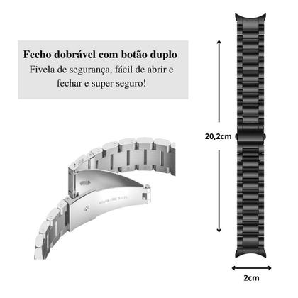 Imagem de Pulseira Elos não perde a cor + película para G. watch4 44mm