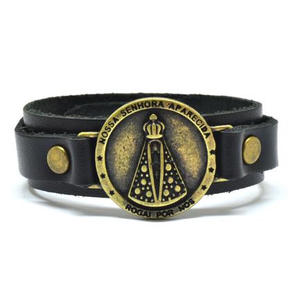 Imagem de Pulseira Em Couro Atrevidu's Ajustável Nossa Senhora