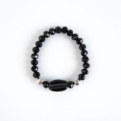 Imagem de Pulseira Exu Búzios Preto com Cristais e Silicone