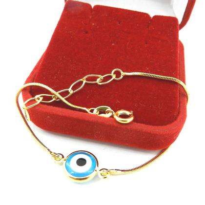 Imagem de Pulseira Feminina 16/20cm Olho Grego Banhada Ouro 18K PL492