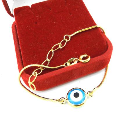 Imagem de Pulseira Feminina 16/20cm Olho Grego Banhada Ouro 18K PL492