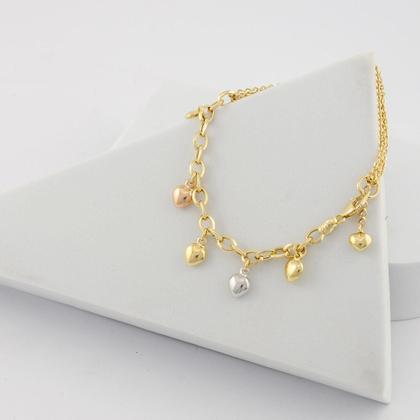 Pulseira Feminina 5 Ouro 18k 750. Certificado de Garantia - JOIE JOIAS FINAS Imagem de Pulseira Feminina 5 Ouro 18k 750. Certificado de Garantia
