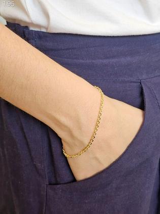 Imagem de Pulseira feminina Bailarina Ouro 18k - 1.95