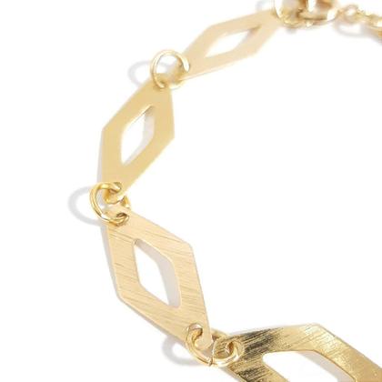 Imagem de Pulseira Feminina de Losangos Vazados Banhada a Ouro 18k