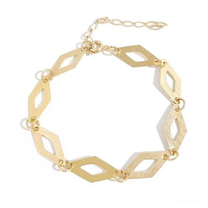 Imagem de Pulseira Feminina de Losangos Vazados Banhada a Ouro 18k