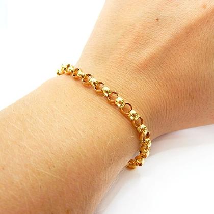 Imagem de Pulseira Feminina Ouro 18k Portuguesa Elo Português 5mm Fecho Bóia