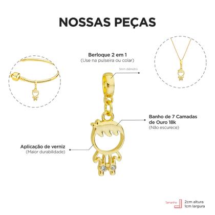 Imagem de Pulseira Filhos Casal Banhado a Ouro 18k