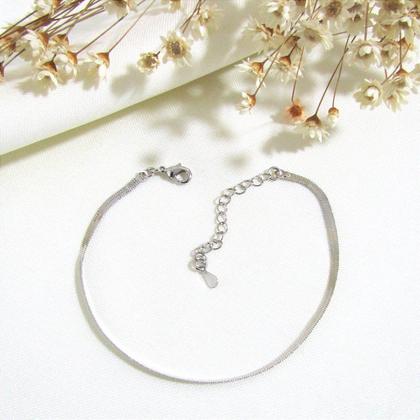 Imagem de Pulseira Fita Ródio Feminina com Extensor - Semijoia Hipoalergênica