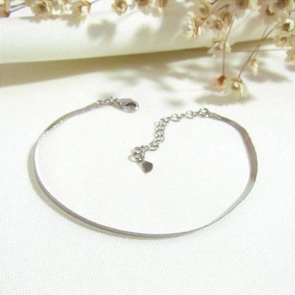 Imagem de Pulseira Fita Ródio Feminina com Extensor - Semijoia Hipoalergênica