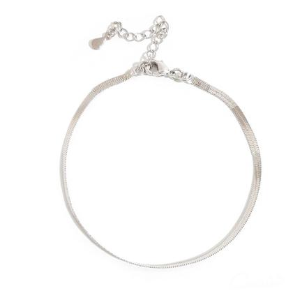 Imagem de Pulseira Fita Ródio Feminina com Extensor - Semijoia Hipoalergênica