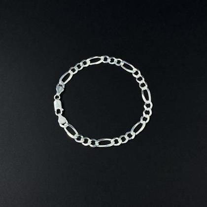 Imagem de Pulseira Grumet 3x1 7mm Prata 925 Masculina Grossa Legítima Original Escama de Peixe