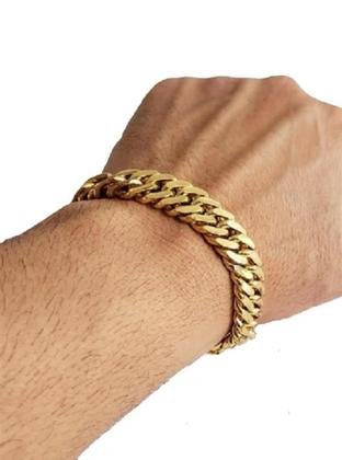 Imagem de Pulseira Grumet Lacraia 13Mm Banhado A Ouro 18K Elos Duplos