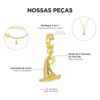 Imagem de Pulseira Harry Potter Berloque Banhado a Ouro 18k