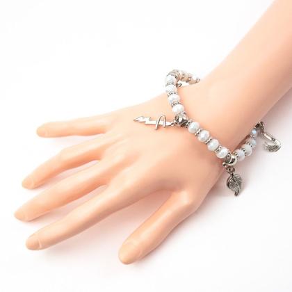 Imagem de Pulseira Iansã Penduricalhos Branco Balé Cristal e Silicone